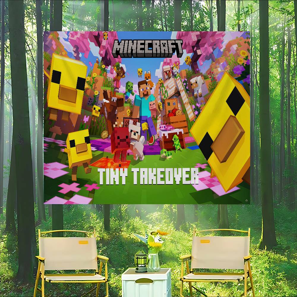 Party Games Minecraft - Retro Game M-Minecraft Large Size Flags
