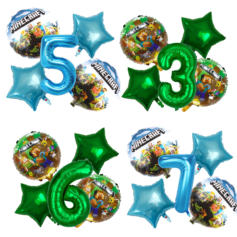 Party Games Minecraft - Game theme Ballons 6pcs Set Minecrafted