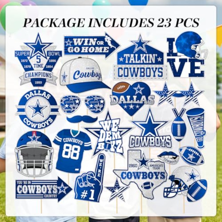 Cowboy Football Photo Booth Pr - مراجعة Party Games No Props وسعره