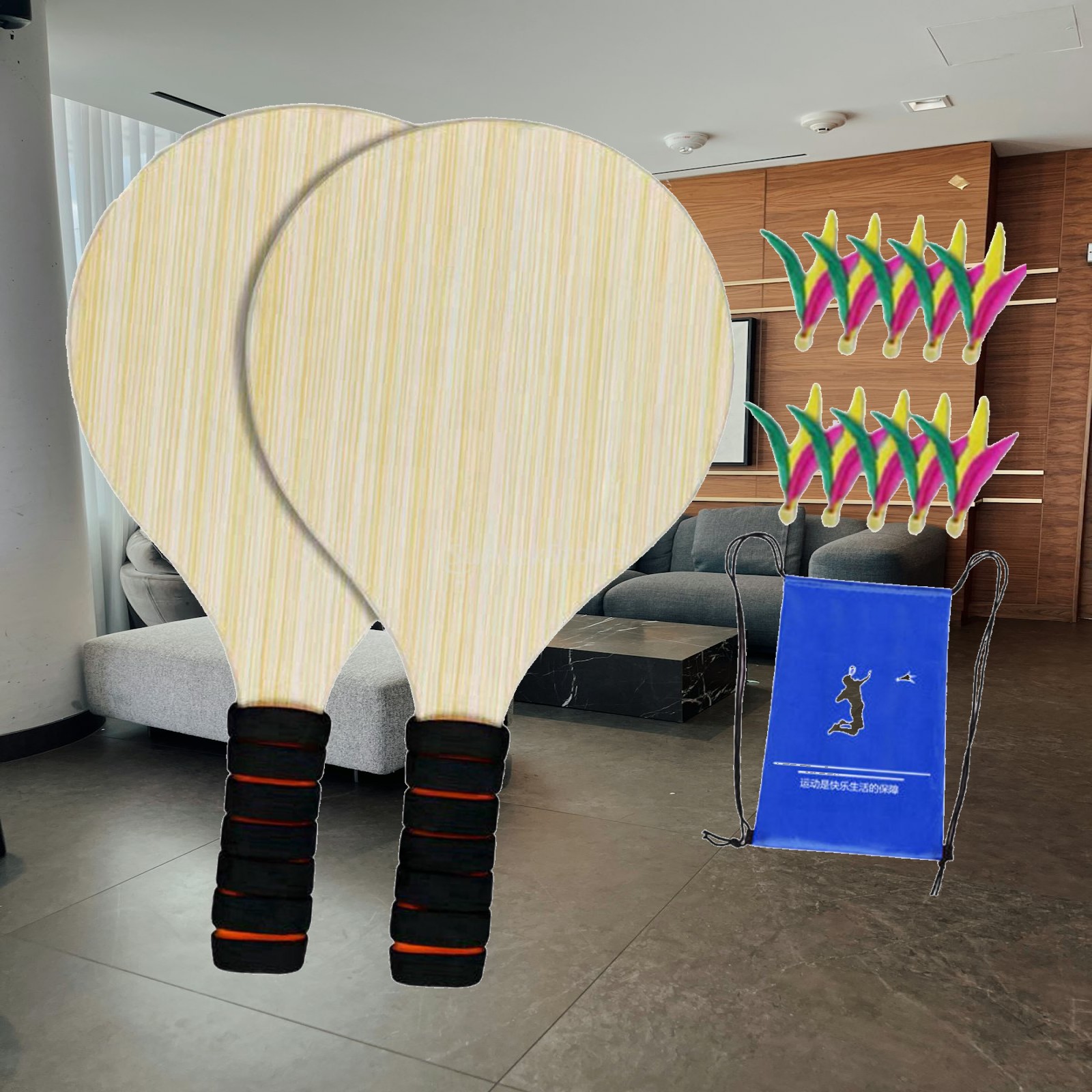 2Pcs Wood Badminton Paddle Set - مراجعة Badminton Set Garden وسعره