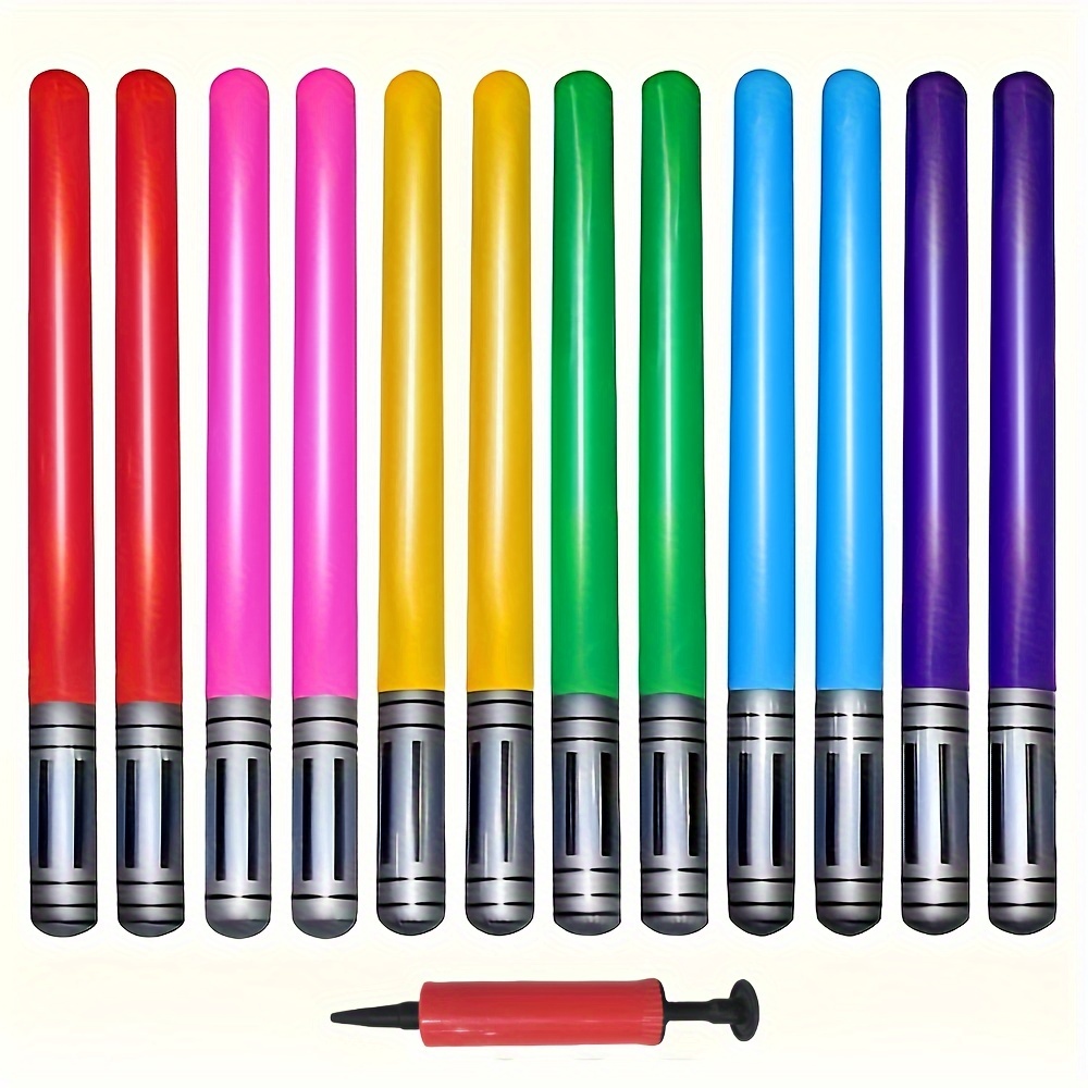12 Inflatable Swords, Colorful - مراجعة Party Games No Props وسعره