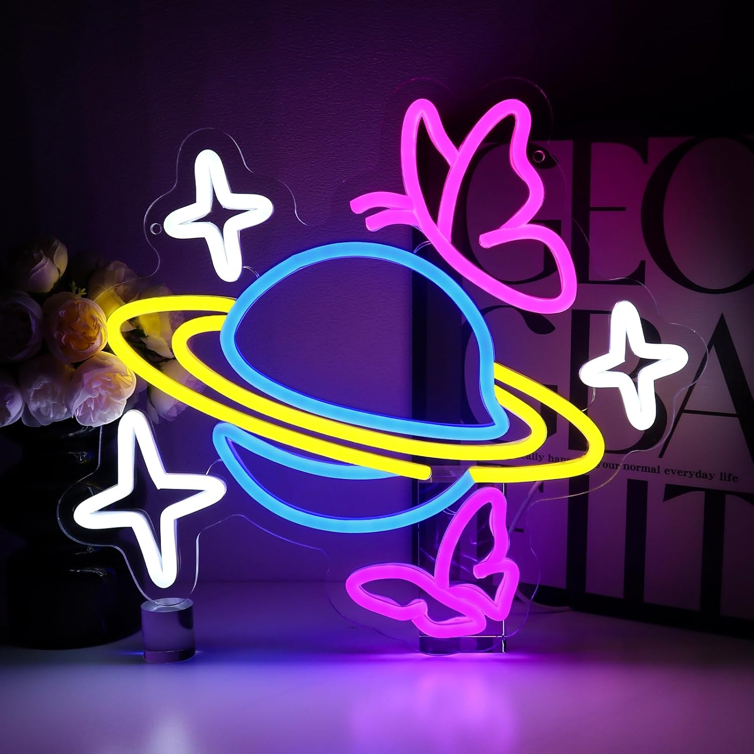 Planet Butterfly Star Neon Sig - مراجعة Party Games Shop وسعره