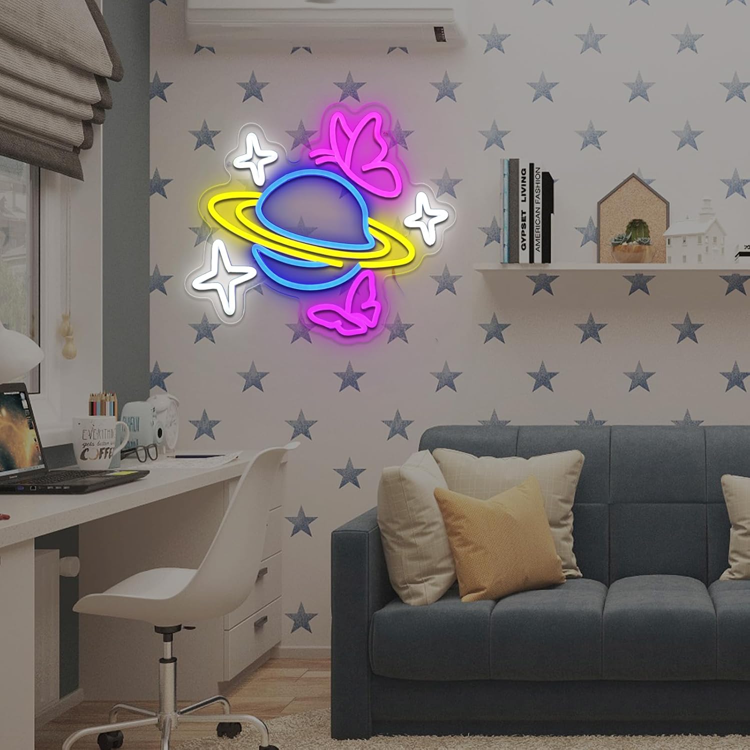 Planet Butterfly Star Neon Sig - مراجعة Party Games Shop وسعره