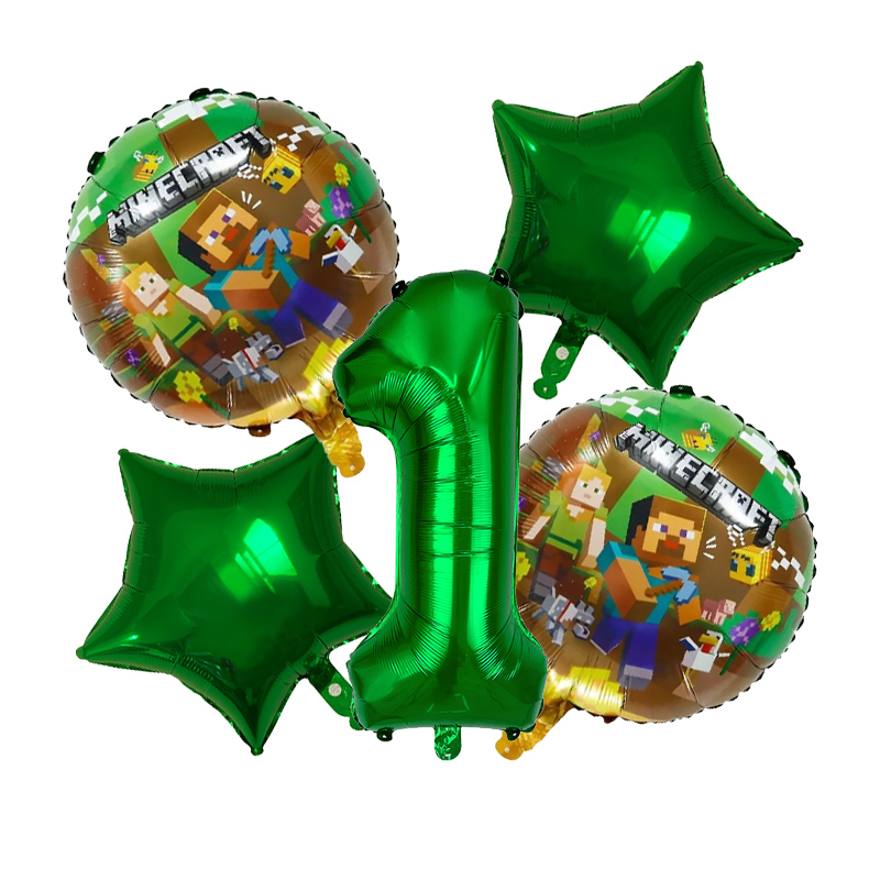 Game theme Ballons 6pcs Set Mi - مراجعة Party Games Minecraft وسعره