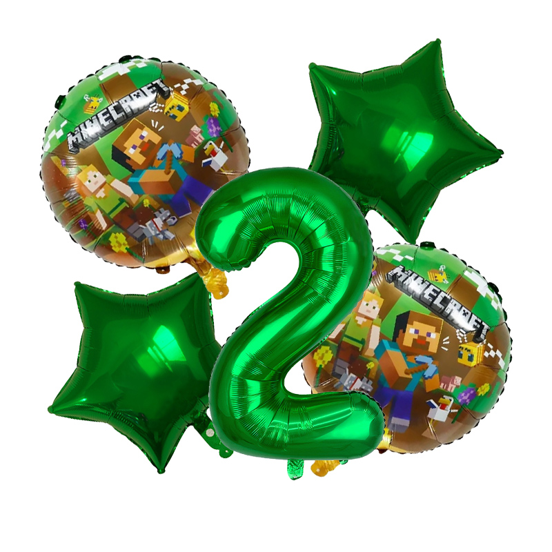 Game theme Ballons 6pcs Set Mi - مراجعة Party Games Minecraft وسعره