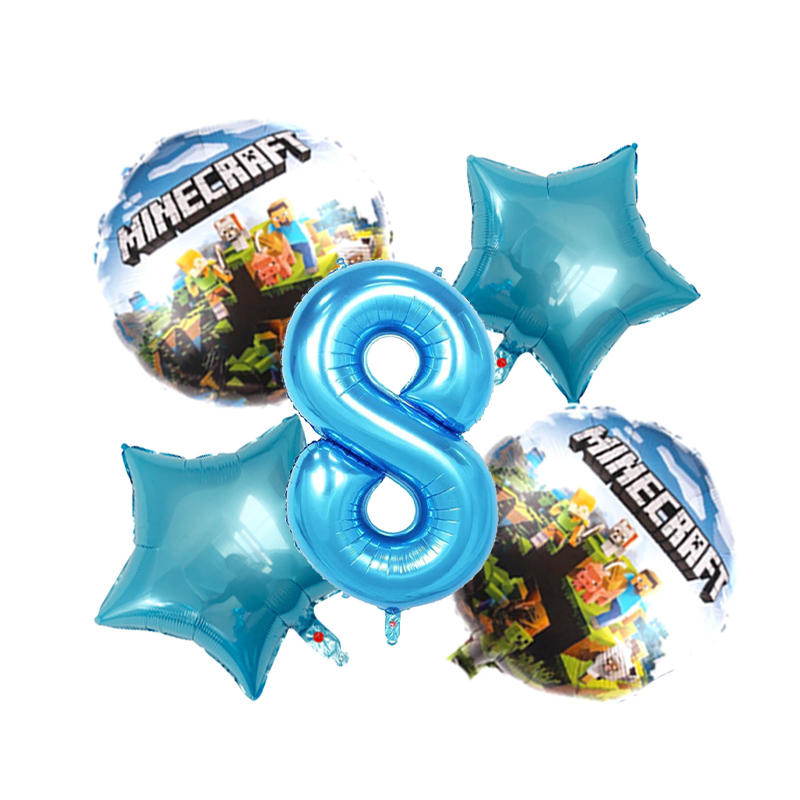 Game theme Ballons 6pcs Set Mi - مراجعة Party Games Minecraft وسعره