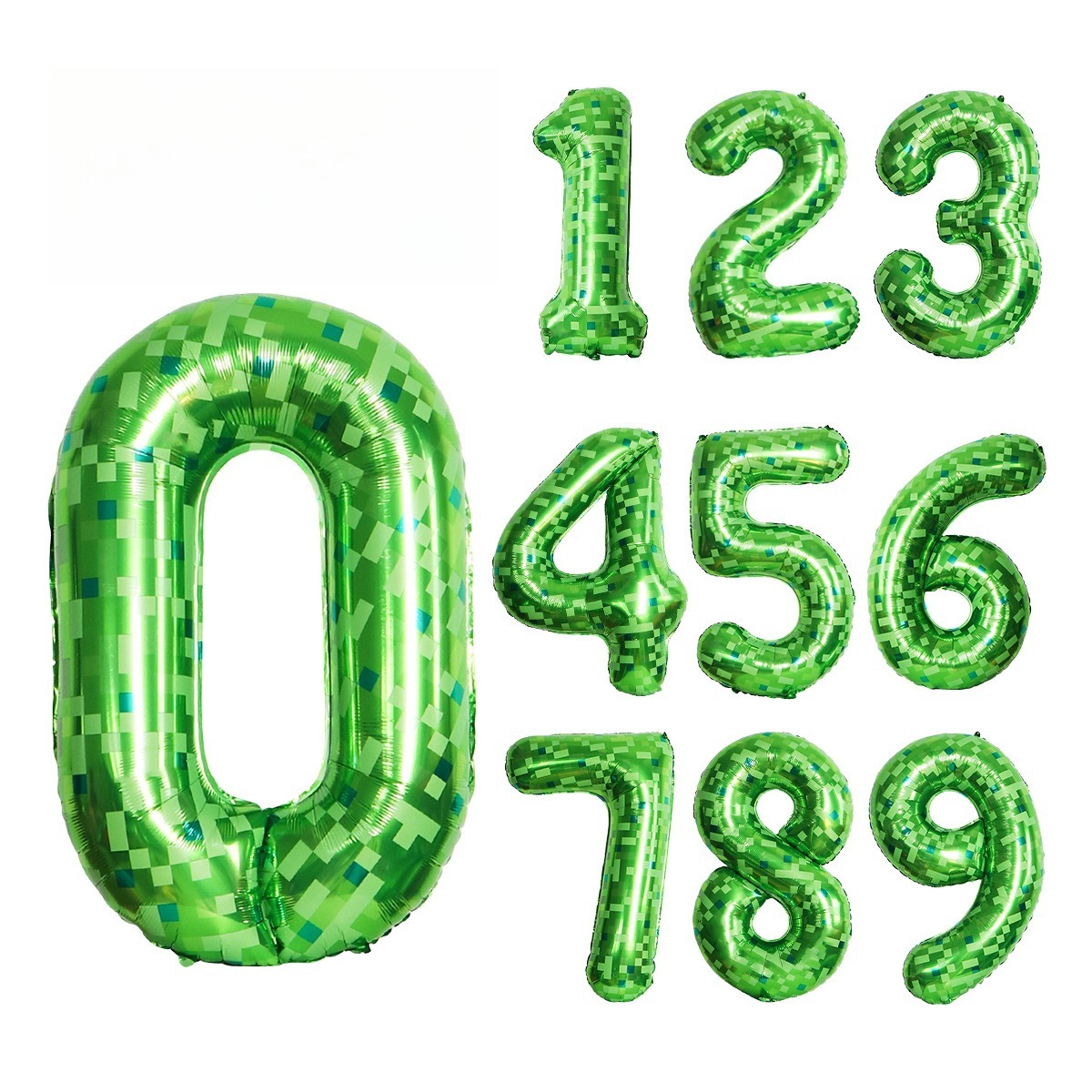 40Inch Green Pixel Number Ball - مراجعة Party Games Minecraft وسعره