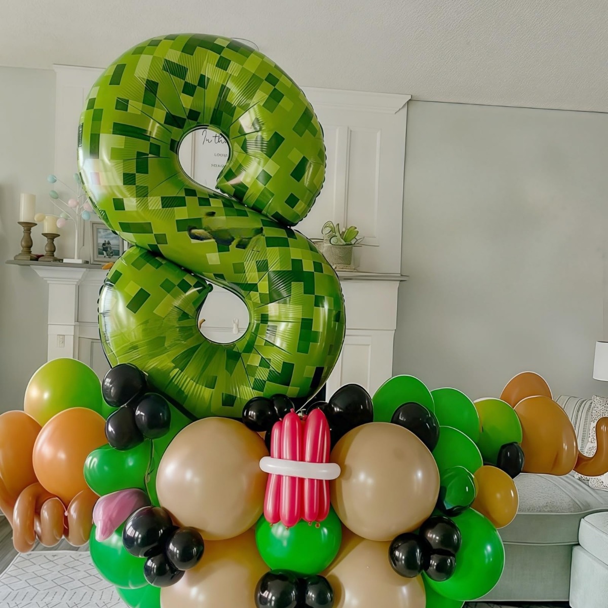 40Inch Green Pixel Number Ball - مراجعة Party Games Minecraft وسعره