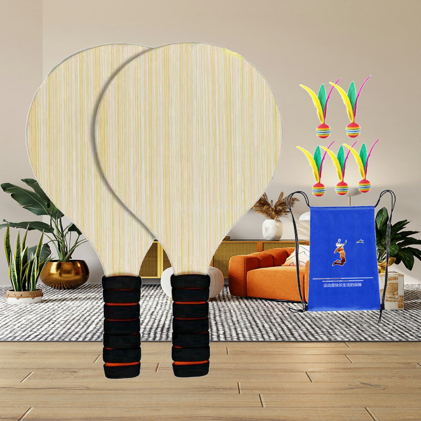 2 Pieces Wood Badminton Paddle - مراجعة Badminton Set Garden وسعره