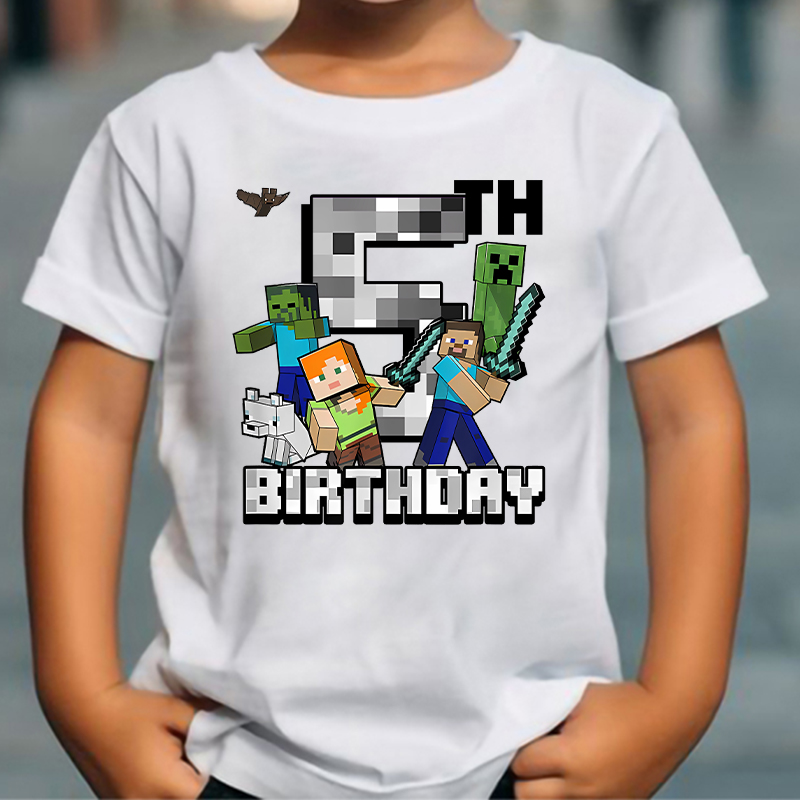 Cartoon Cute Minecrafted T-shi - مراجعة Party Games Minecraft وسعره