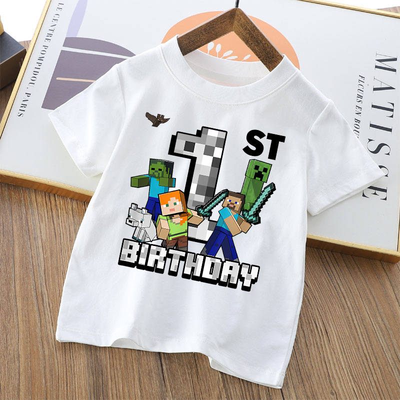 Cartoon Cute Minecrafted T-shi - مراجعة Party Games Minecraft وسعره