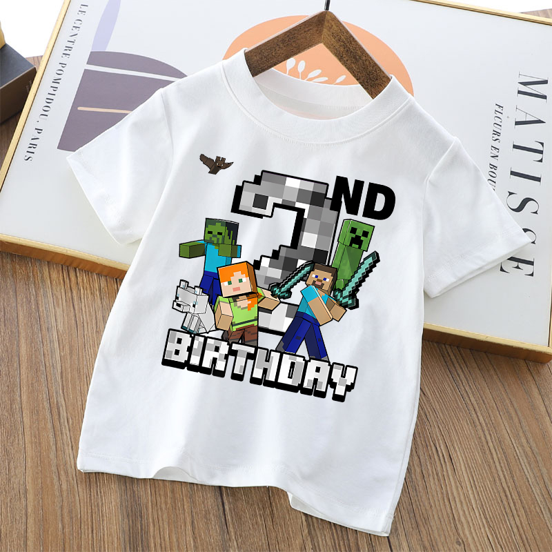 Cartoon Cute Minecrafted T-shi - مراجعة Party Games Minecraft وسعره