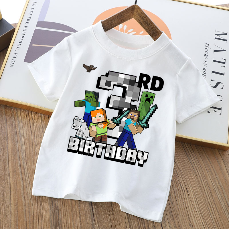 Cartoon Cute Minecrafted T-shi - مراجعة Party Games Minecraft وسعره