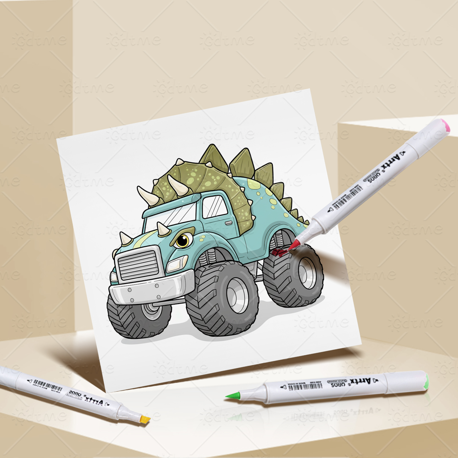 MONSTER TRUCK Coloring Book fo - مراجعة Party Games Adult Birthday وسعره