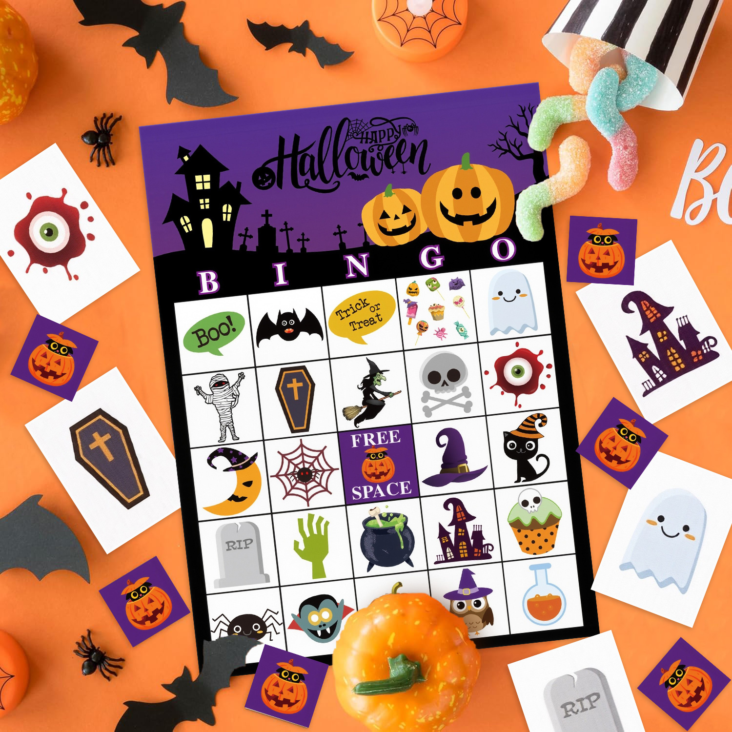 Halloween Bingo Party Table Ca - مراجعة Party Games No Props وسعره